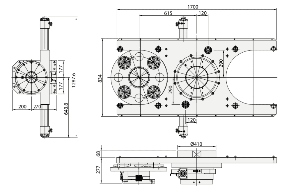 Поворотный стол вильчатого типа Detron серии ARC -630(T)