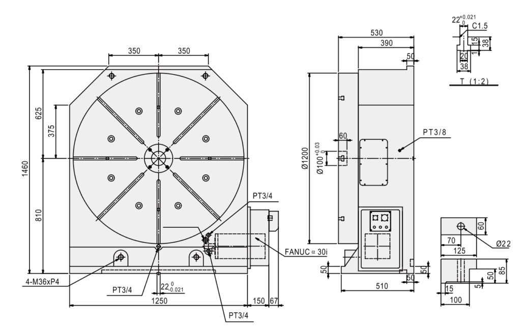 Поворотный стол c ЧПУ GSA CNC-1000HV ø1000мм