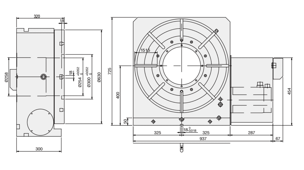 Поворотный стол c ЧПУ GSA CNC-630R ø630мм