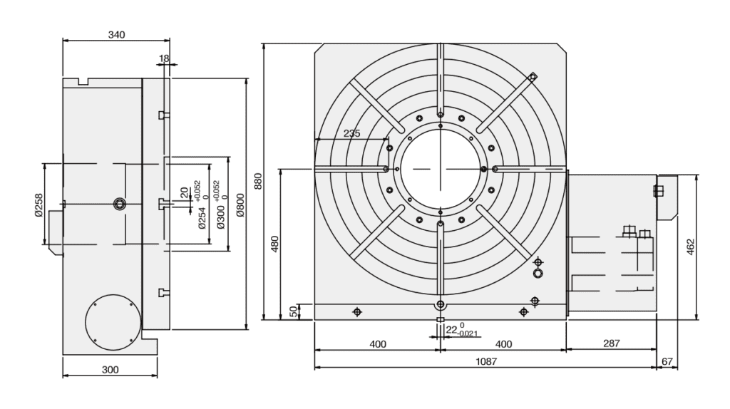 Поворотный стол c ЧПУ GSA CNC-800R ø800мм