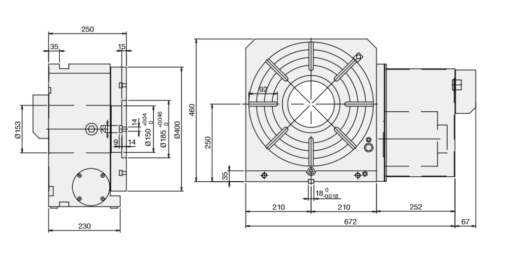 Поворотный стол c ЧПУ GSA CNC-400R ø400мм