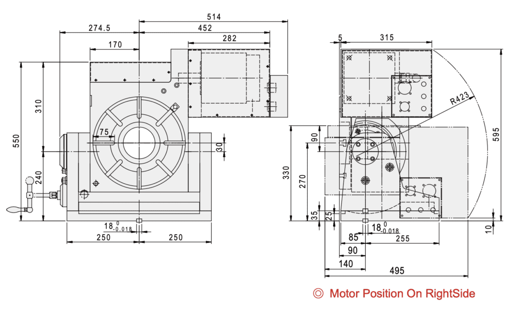 Наклонно - поворотный стол c ЧПУ GSA CNCMT-320 ø320мм