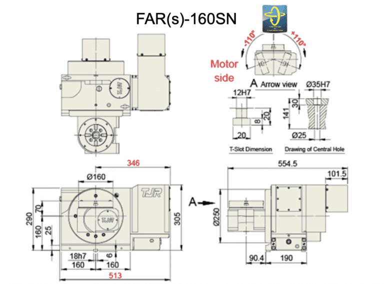 Наклонно-поворотный стол с ЧПУ TJR FAR-160SN ø160 мм