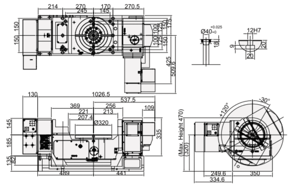 Наклонно-поворотный стол с ЧПУ GTFE-320H