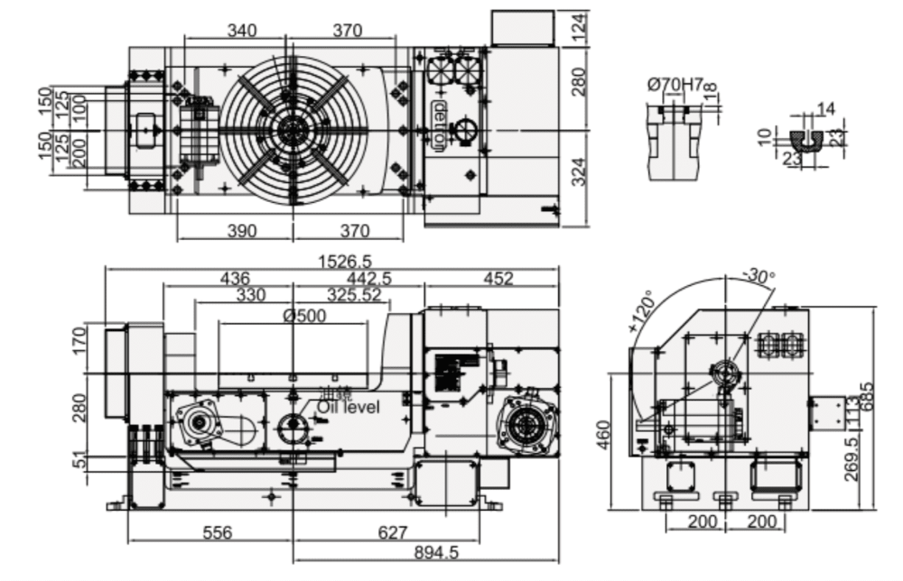 Наклонно-поворотный стол с ЧПУ Detron GTFE-500HB ø500 мм