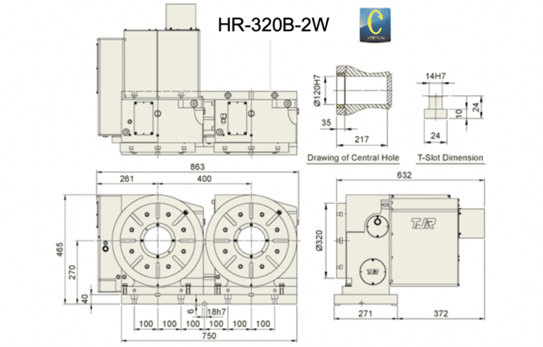 Поворотный стол с ЧПУ TJR HR-320B-2W ø320 мм