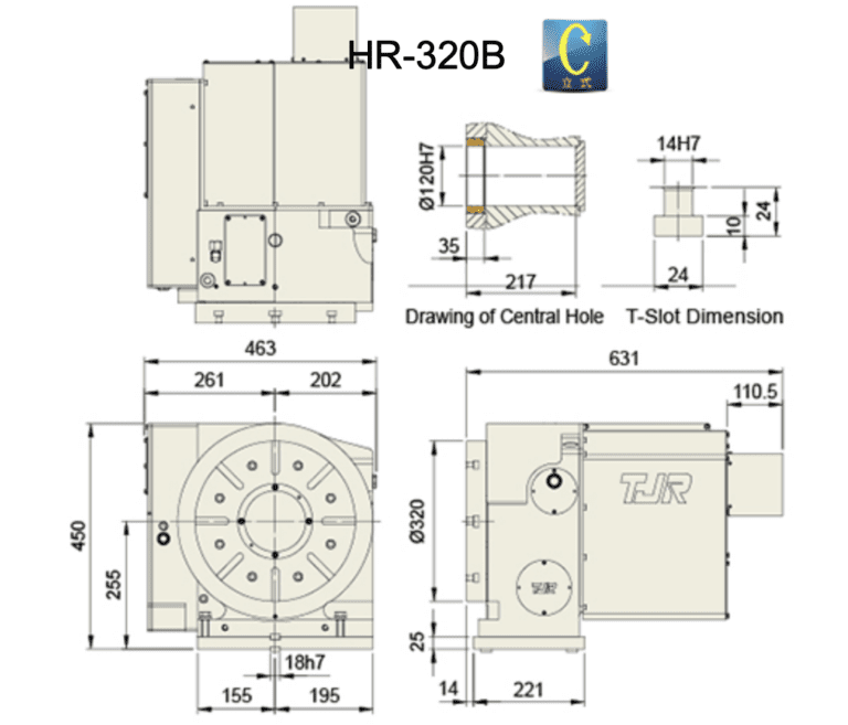 Поворотный стол с ЧПУ TJR HR-320B ø320 мм