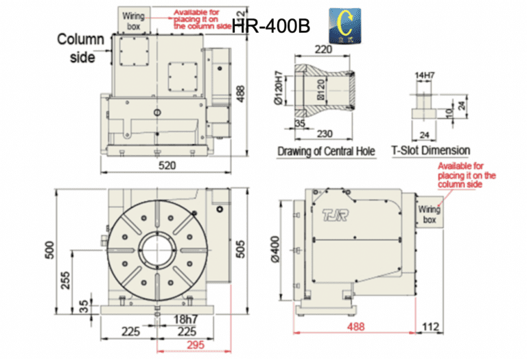 Поворотный стол с ЧПУ TJR HR-400B ø400 мм