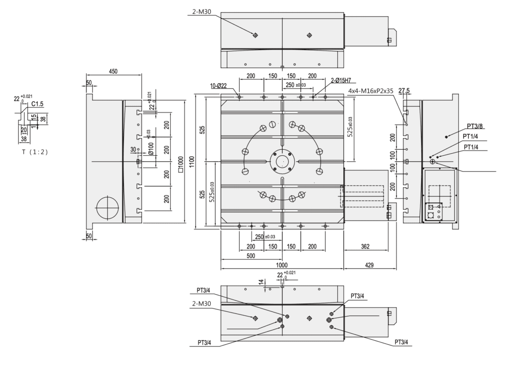 Горизонтальный стол c ЧПУ GSA HRT-1000